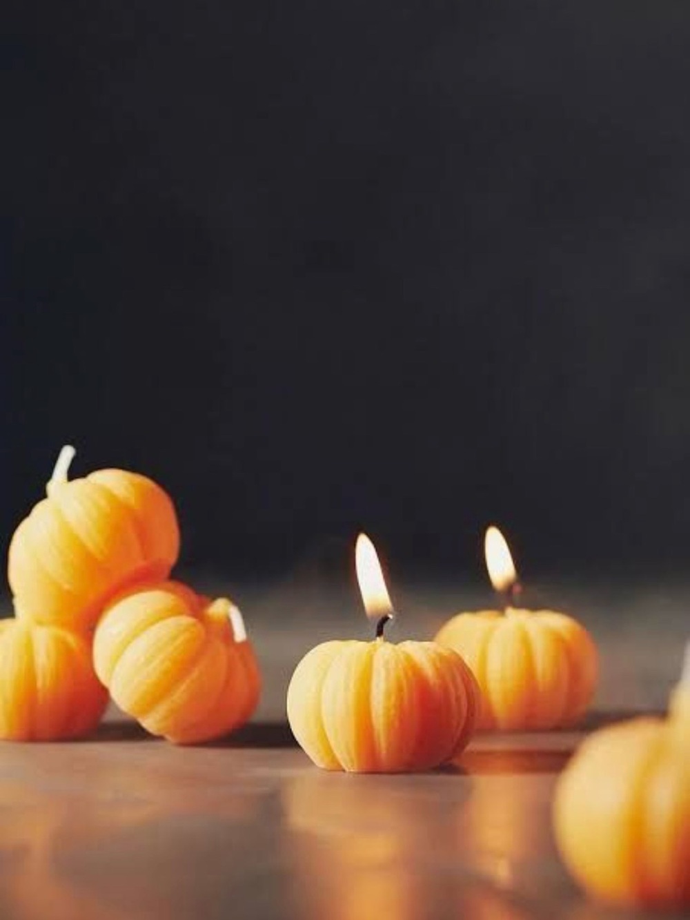 Anthropologie Pumpkin Tea Light Candles - Orange
